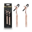 Bound Nipple Clamps Rose Gold Tassels 